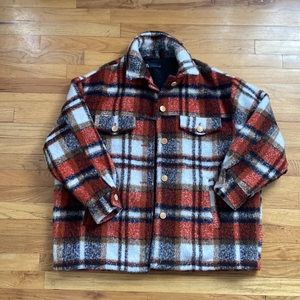ZARA OVERSIZED PLAID JACKET OVERSHIRT